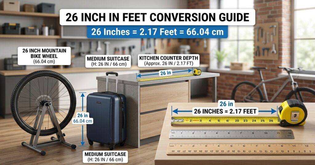 26inch in feet