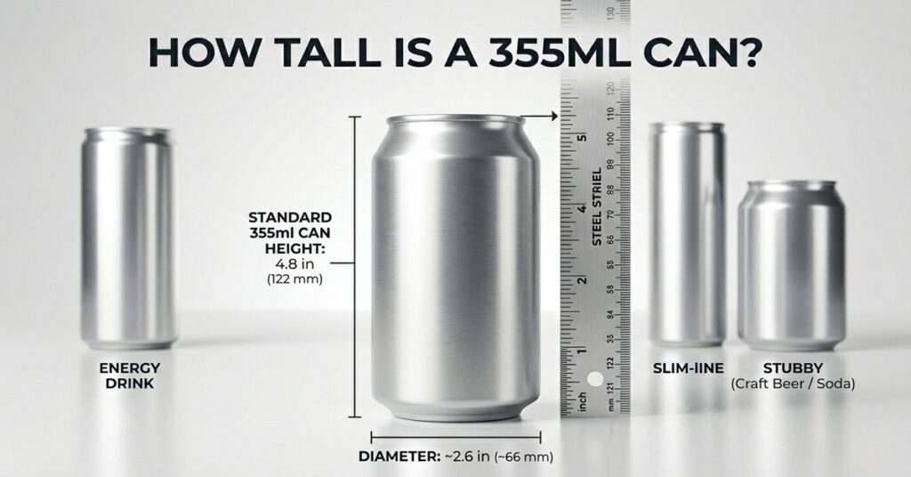 how tall is a 355ml can