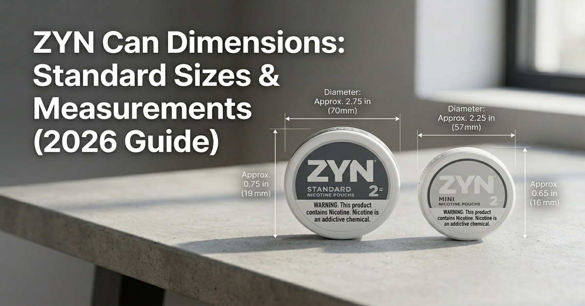 zyn tobacco pouch container shape dimensions ZYN Can Dimensions: Standard Sizes, Measurements (2026)