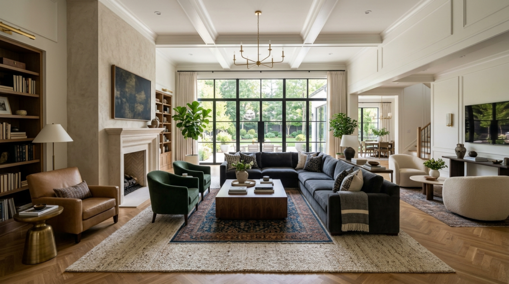 average living room size