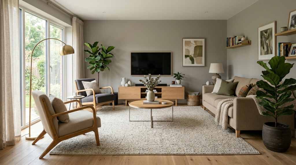 average living room size