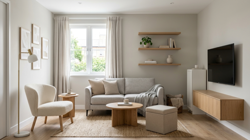 average living room size
