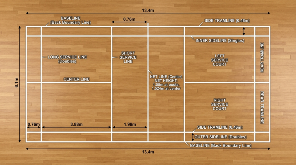 shuttle court measurements