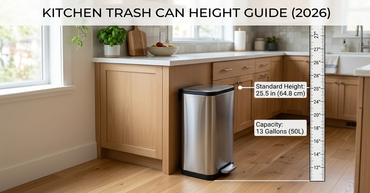 kitchen trash can height