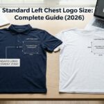 standard left chest logo size
