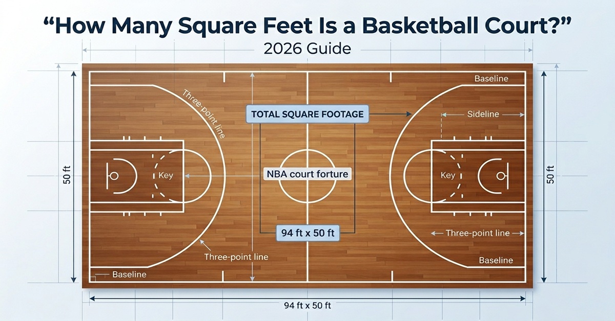 how many square feet is a basketball court