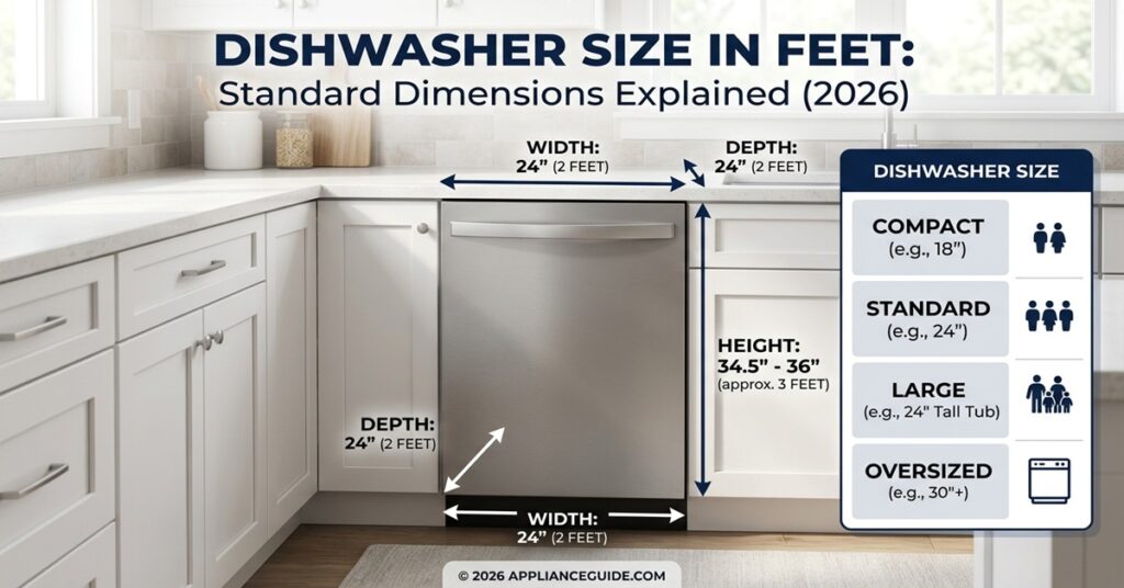 dishwasher size in feet