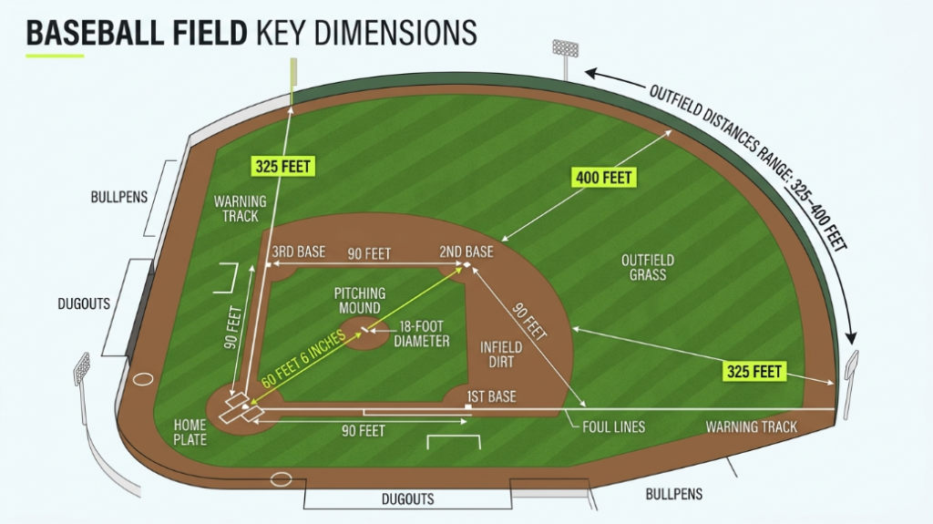 softball field vs baseball field size