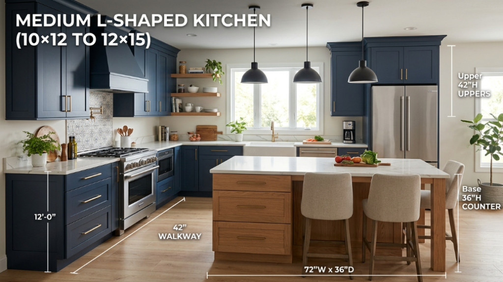 l shaped kitchen dimensions