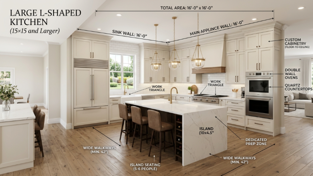l shaped kitchen dimensions