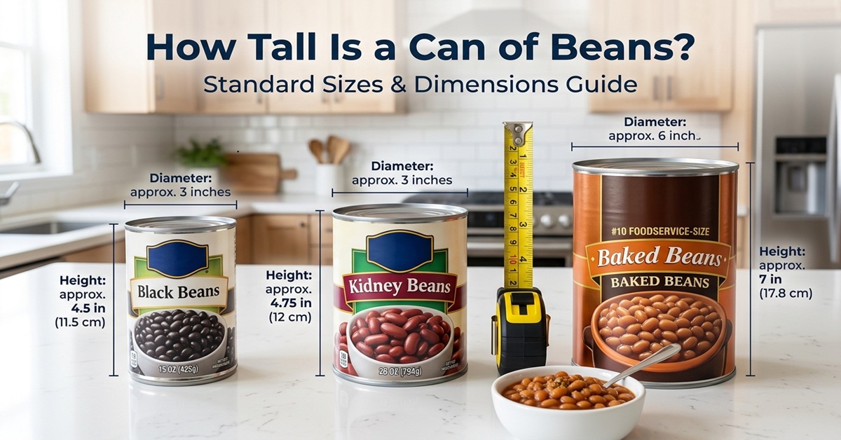 how tall is a can of beans