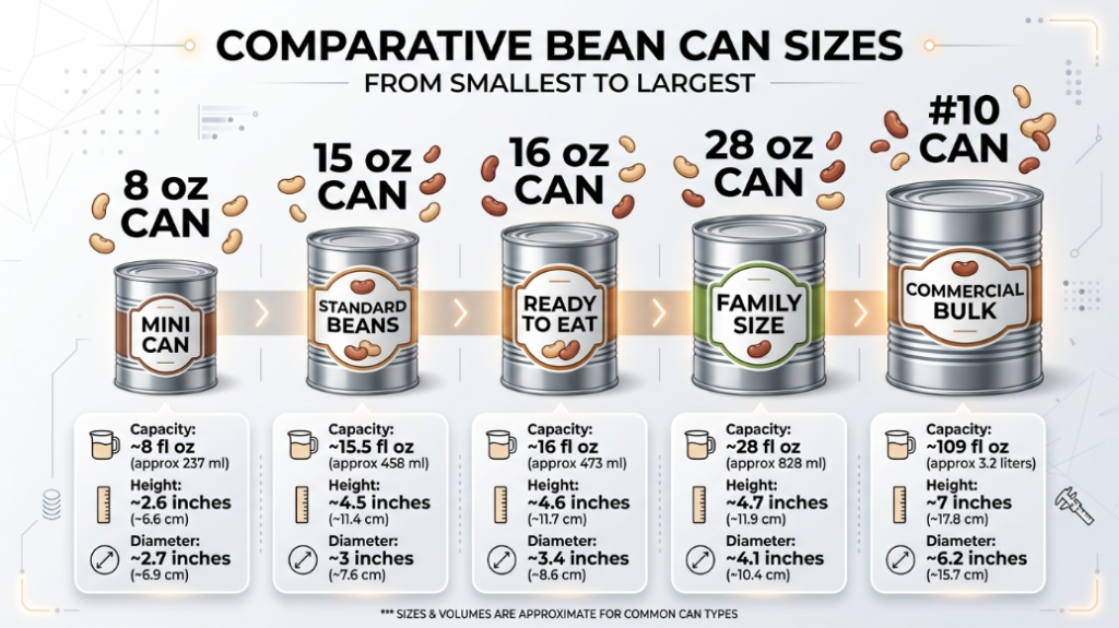 how tall is a can of beans