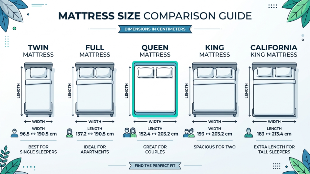 queen size bed dimensions in cm
